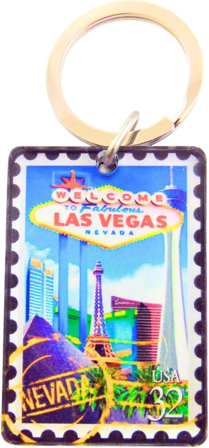 Las Vegas Sign Keychain Acrylic Nevada Souvenir Key Ring Keepsake Gift USA