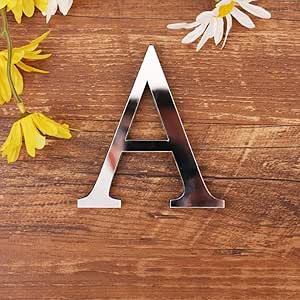 Gspirit 3D DIY Lettere Decorativo Alfabeto Argento, Creativo Alfabeto Acrilico Specchio - Foto 7
