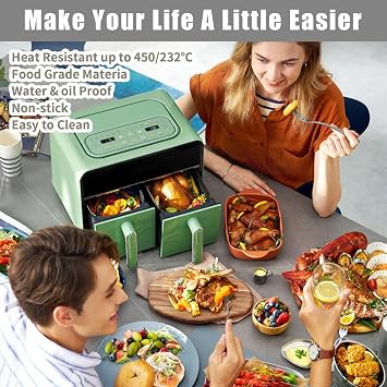 100 PCS Airfryer Liners Disposable Non-Stick, Waterproof, and Food-Grade Parchment Paper Baking Paper – Perfect for Healthy Frying