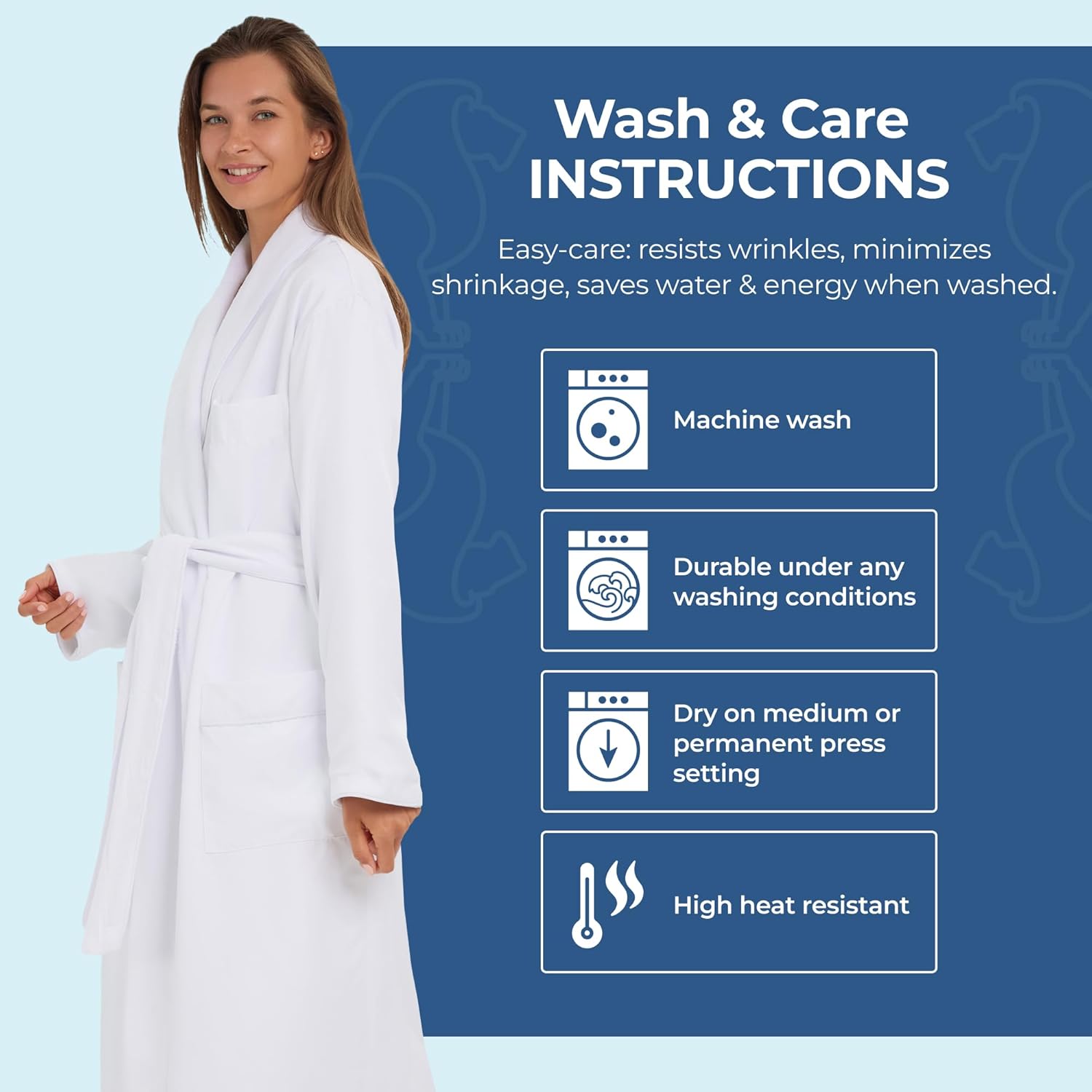 MONARCH Unisex Plush Lined Microfiber Bath Robe - Soft Shell with Polyester Lining, Resort-Grade Hotel & Spa Robe with Pocket - Image 5