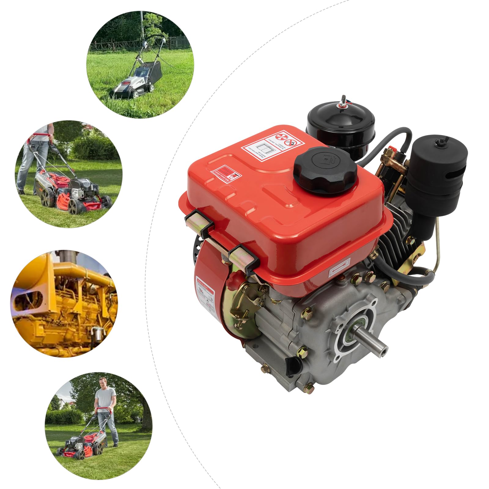 Moteur diesel 3 CV, moteur de karting à 4 temps 196 CC, moteur diesel à cylindre unique refroidi par air, moteur diesel à arbre vertical à démarrage manuel pour l'agriculture de jardinage