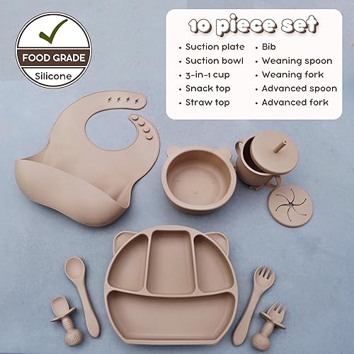 Miniatura 2 de ANARI Suministros de destete para bebés  Juego de platos y cuencos de succión de silicona divididos para niños  Utensilios para bebés de primera