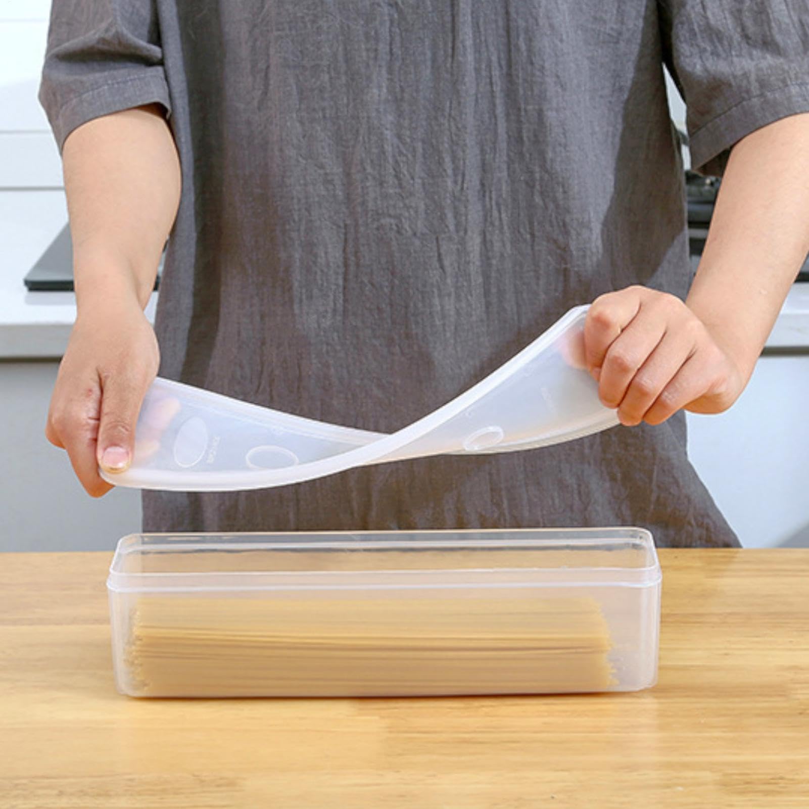 Contenedor Porta Pasta, Tarros Con Tapa, Recipiente Transparente Para Espaguetis, Recipientes De Cocina Para Espaguetis, Alubias, Aperitivos, Harina, Cereales