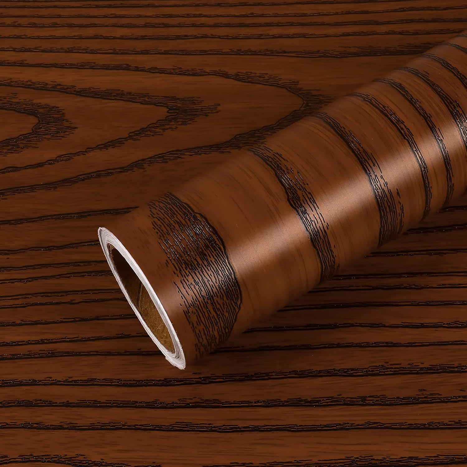 VEELIKE Mahogany Brown Wood Contact Paper Wood Wallpaper Peel and Stick Countertops Contact Paper Waterproof 32''x354'' Woods Grain Contact Paper for Countertops Cabinet Table Self Adhesive Vinyl Wrap