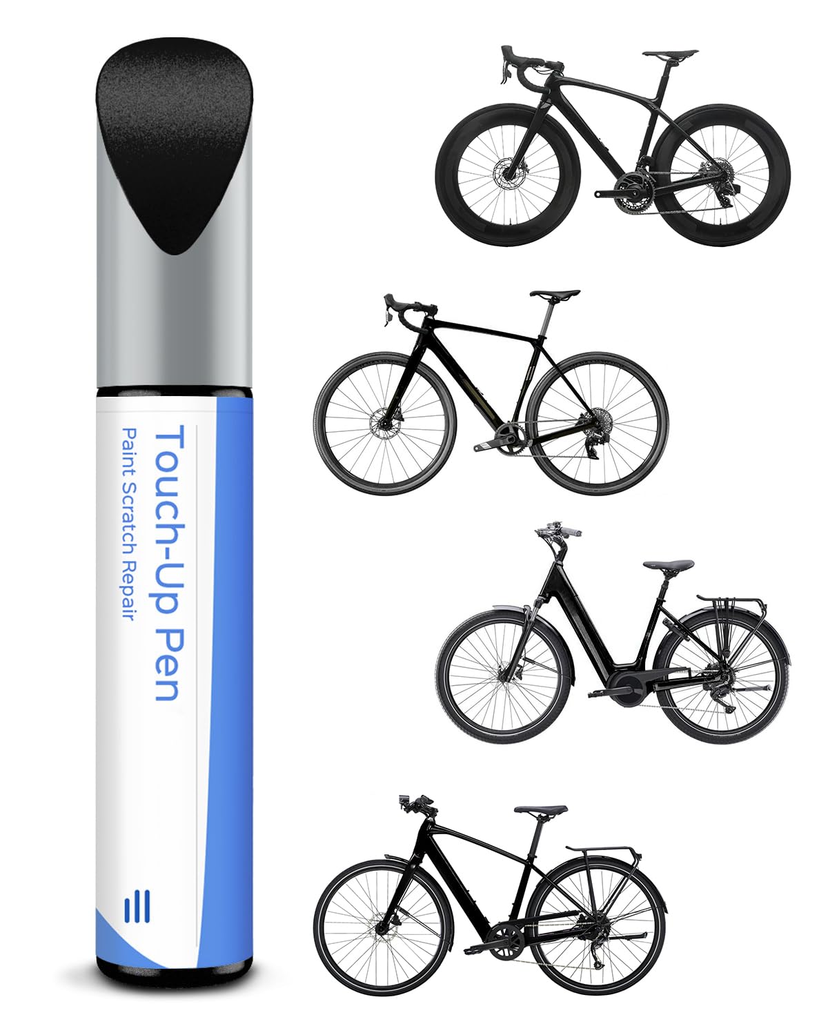 PARTS4EV Trek Black Satin Fahrradlack - Ausbesserungslack für Trek, verwenden Sie Lackstift für Metall und Kunststoff - Hochdeckender Fahrradlack