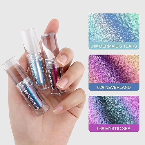 Miniatura 6 de Sombra de ojos líquida metálica, sombra de ojos metálica camaleón, cambio multicolor, maquillaje de ojos altamente pigmentado y brillante,