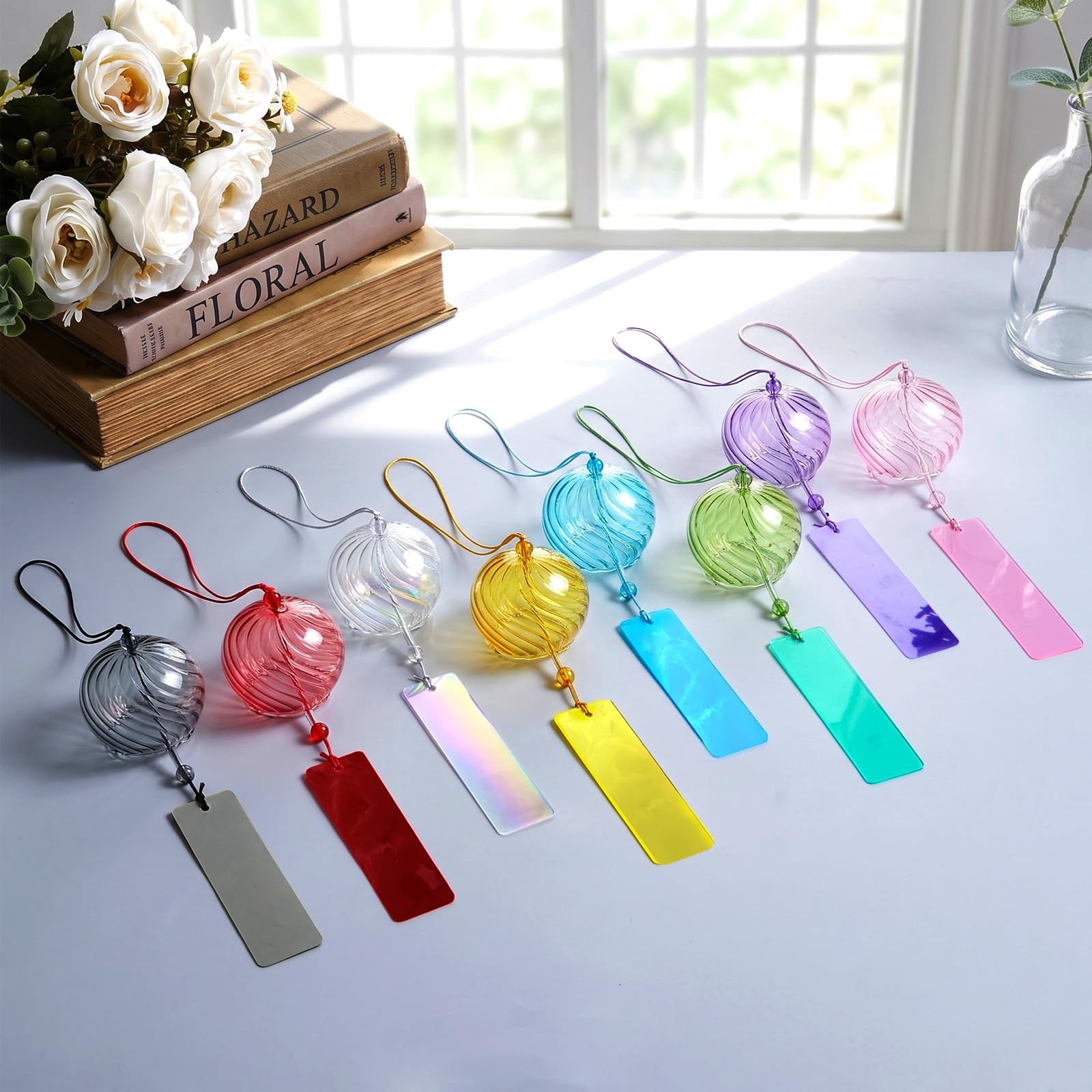 8 Carillon Japonais coloré avec étiquette
