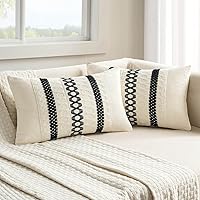 Vista 32 de MIULEE Juego de 2 fundas de almohada decorativas estilo bohemio marrón oscuro de 20 x 20 pulgadas estilo granja rústico, almohadas decorativas