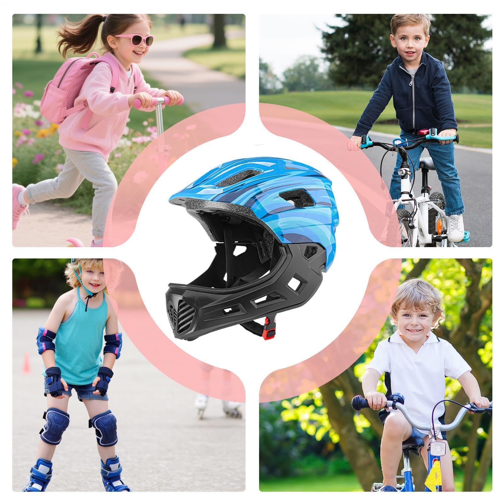 Casco Bambini Vestibilità Regolabile Traspirante | Casco Da Ciclismo per lo Skateboard, il Pattinaggio, l'Arrampicata, il Monopattino, il Ciclismo, lo Sci, per i Bambini,