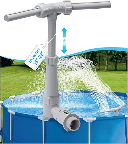 Miniatura 43 de Spray de fuente de cascada para piscina, 2 cabezales de fuente, rociador de agua, temperaturas frescas y cálidas del agua de la piscina, aireador
