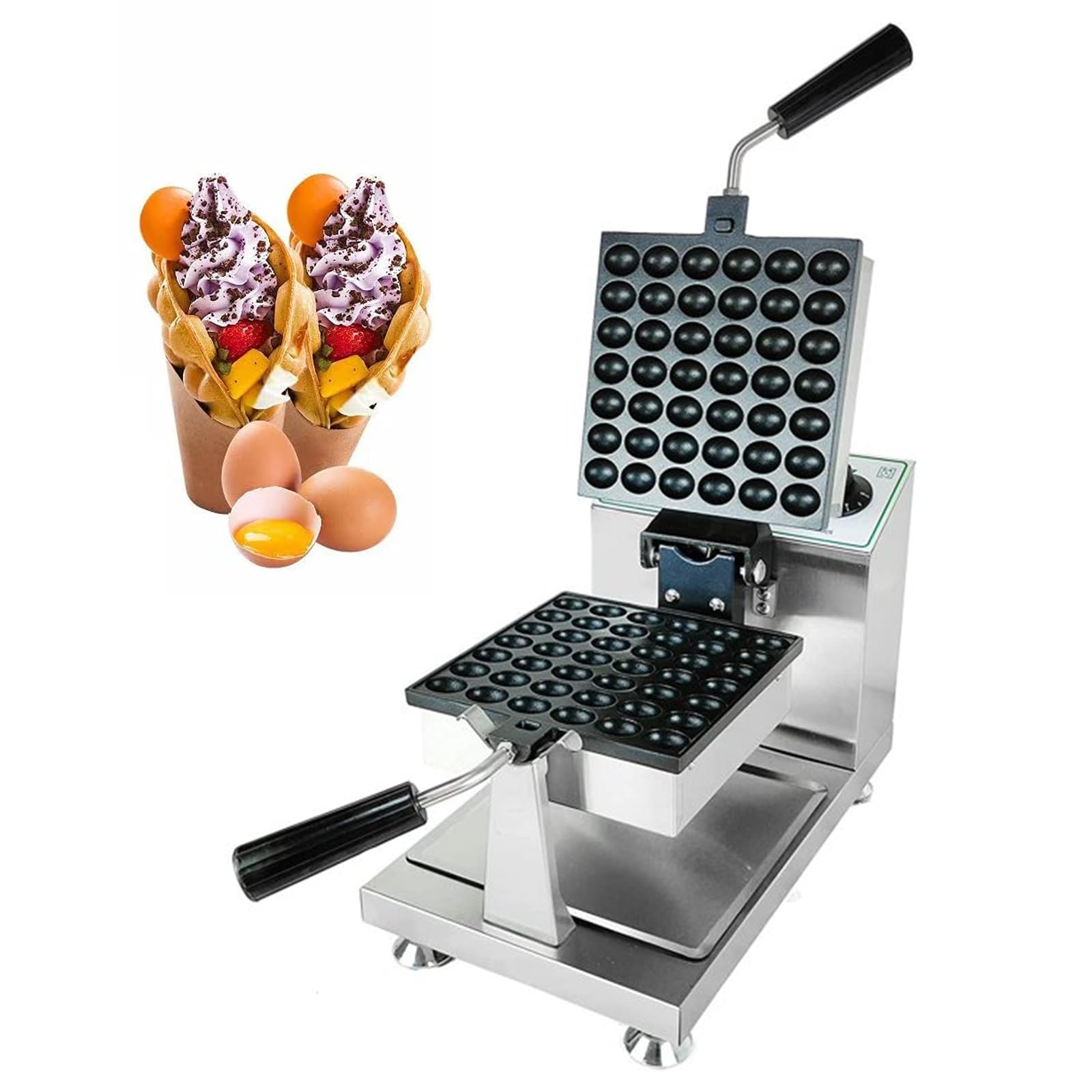 Gofrera De Burbujas Comercial 1200W Gofrera para Gofres Cuadrada, Waffle Maker Antiadherente para Cumpleaños Infantiles,Fiestas Familiares,Pascua o Navidad, Control De Temperatura Y Tiempo