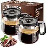 Mug en forme de cafetière avec couvercle, tasse mini cafetière en verre de 16oz, mug de voyage transparent résistant à la chaleur, tasse à café résistante aux éclaboussures pour bureau & cadeau pour les amateurs de café