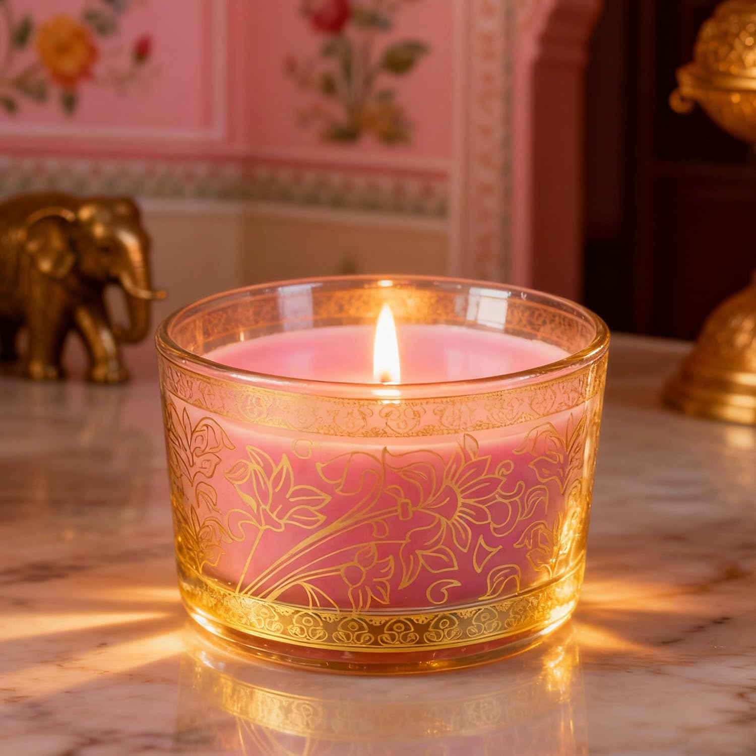 EKAM 2025–26 Festive Fragrance Gift| Scented Bowl Candle| Rose | Inspired by Pink Haveli | 18-Hour Burn | Essential Oil Infused | Gift Box for Diwali & Celebrations-image-11