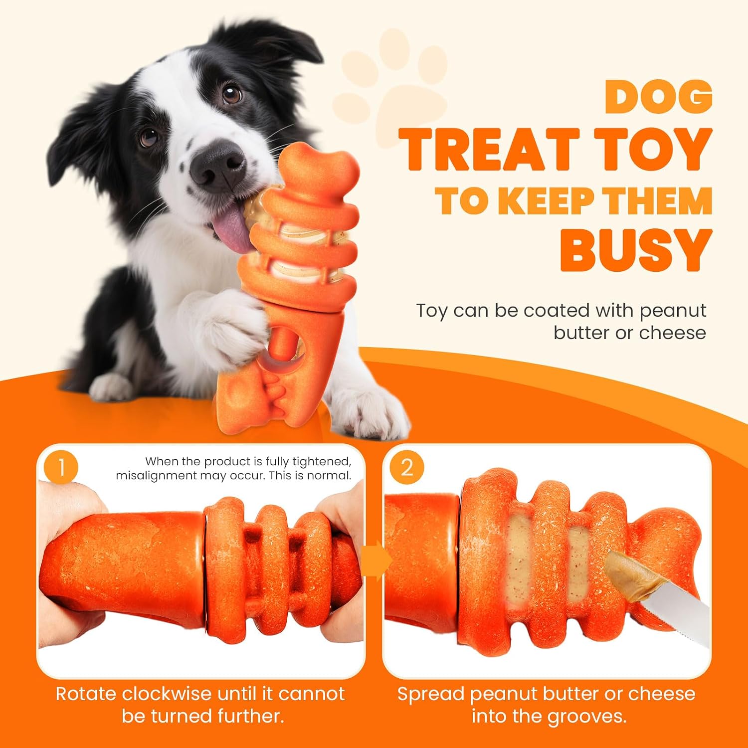 BAEJMJK Bully Stick Holder for Dogs Durable Chew Toys for Aggressive Chewers Dog Treat Toy to Keep Them Busy Safety Dog Chew Holder for Medium Large Dogs-Helps Reduce Choking Risk(Orange) image 5