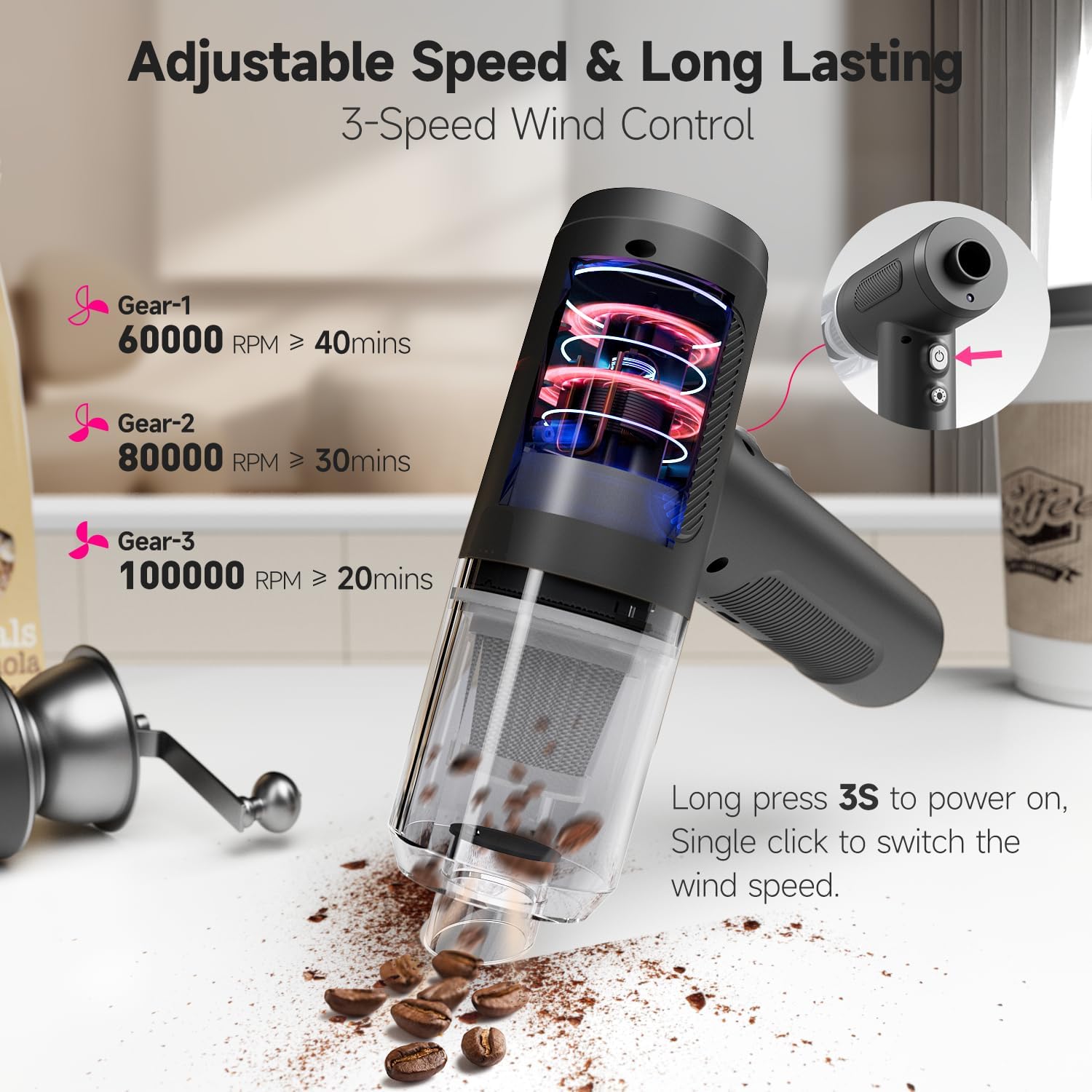 Handheld Vacuum (Medium), Black