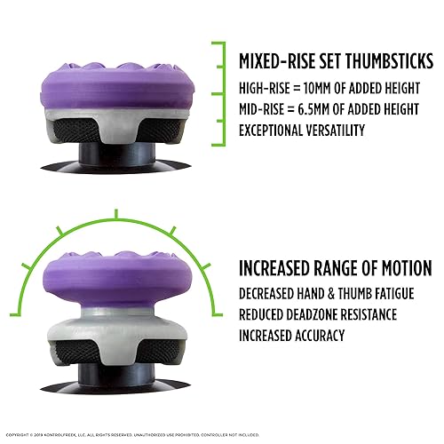 Miniatura 3 de KontrolFreek FPS Freek Galaxy Purple para PlayStation 4 PS4 y PlayStation 5 PS5  Palillos de rendimiento  1 de tiro alto 1 de tiro medio color morado