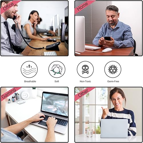 Vista 119 de ARTSO Alfombrilla de escritorio grande negra, alfombrilla de mouse para juegos XXL, alfombrilla de escritorio antideslizante con base de goma, Flor