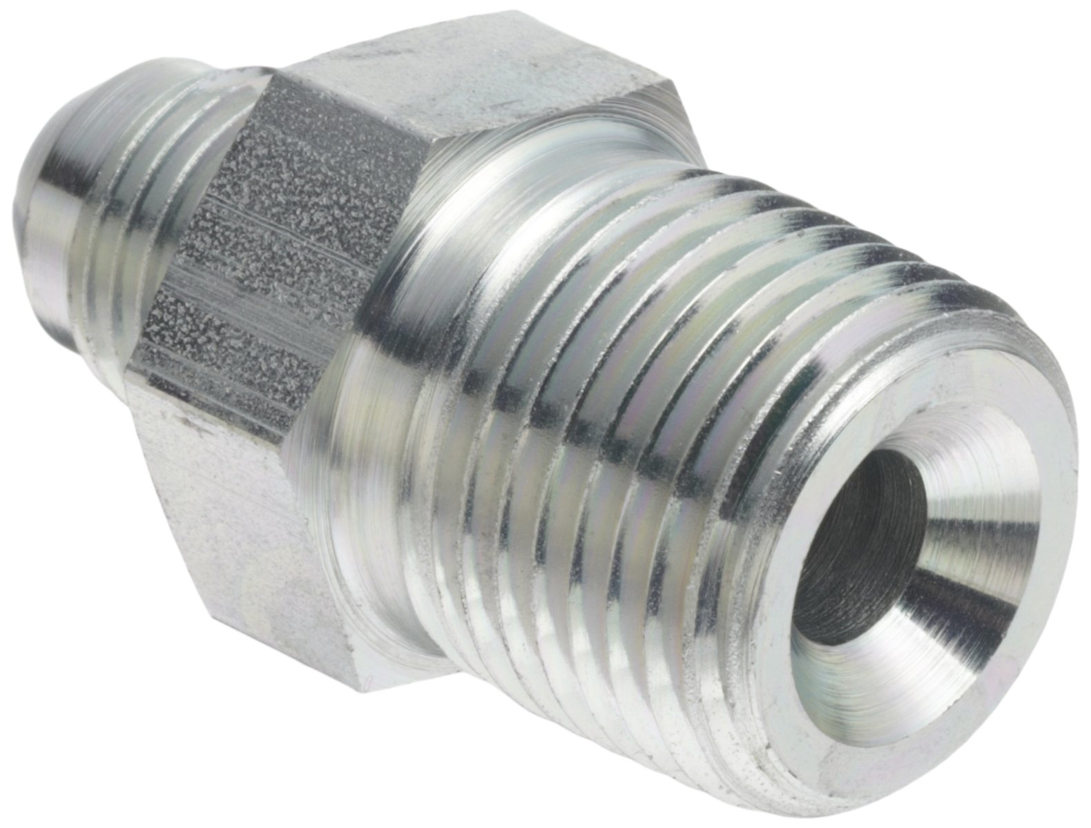 Eaton Aeroquip 2021-8-6S Male Connector, Male 37 Degree JIC, Male Pipe Thread, JIC 37° & NPT End Types, Carbon Steel, 1/2 NPT(m) x 9/16 JIC(m) End Size, 3/8