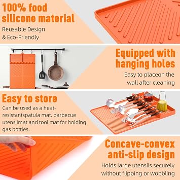 Silicone Grill Mat Compatible with Blackstone, BBQ Griddle Tool