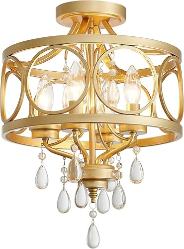 Miniatura 12 de Lámpara de techo de cristal de granja, lámpara de techo semiempotrada de 3 luces, lámpara de techo rústica vintage blanca para pasillo, pasillo,