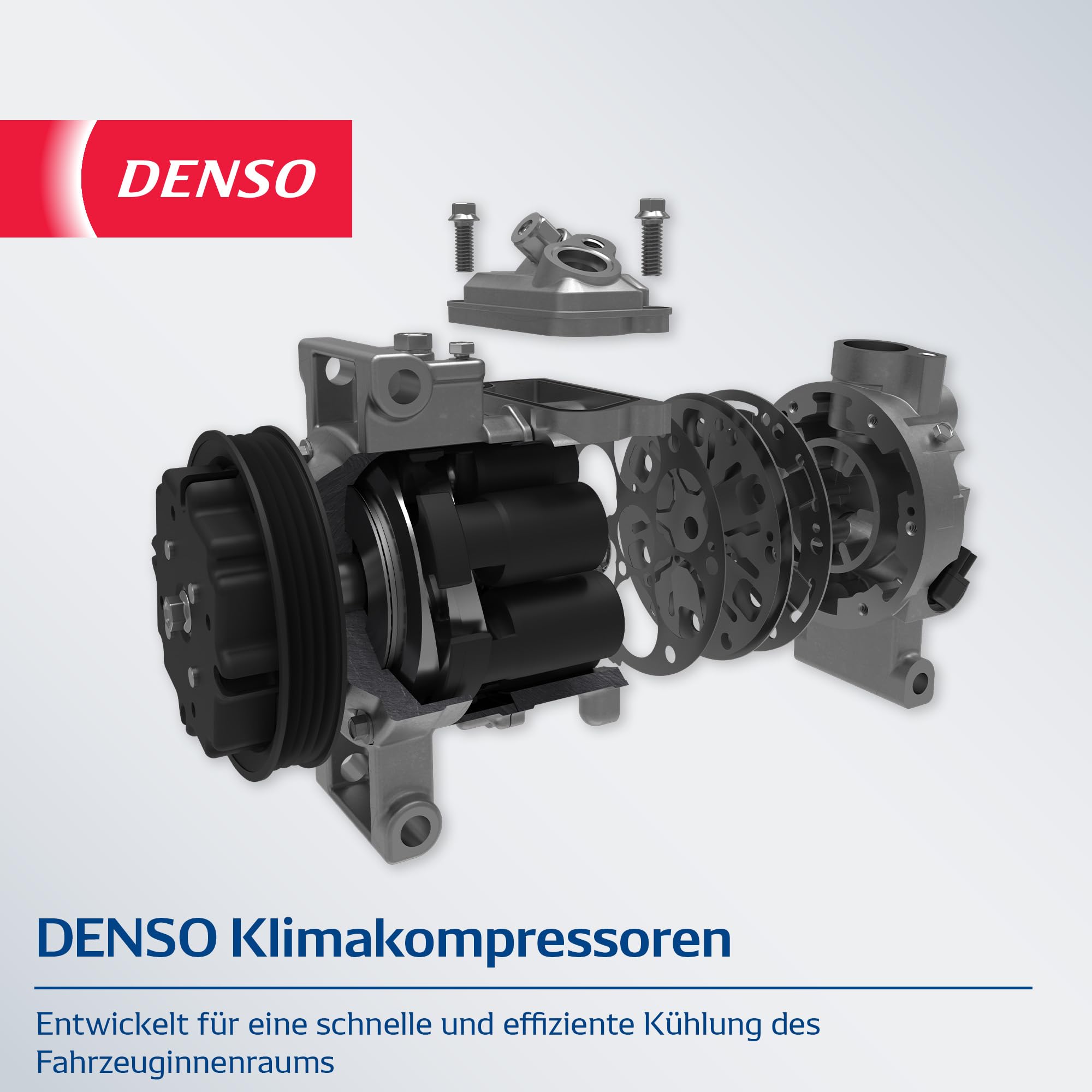 DENSO Klimakompressor (Teilenummer DCP23030) für die Fahrzeugklimatisierung – OE-Qualität, passgenauer Ersatz, zuverlässige Leistung, effiziente Kühlung, geringe Motorlast | DCP23030 passend für Grand Megane