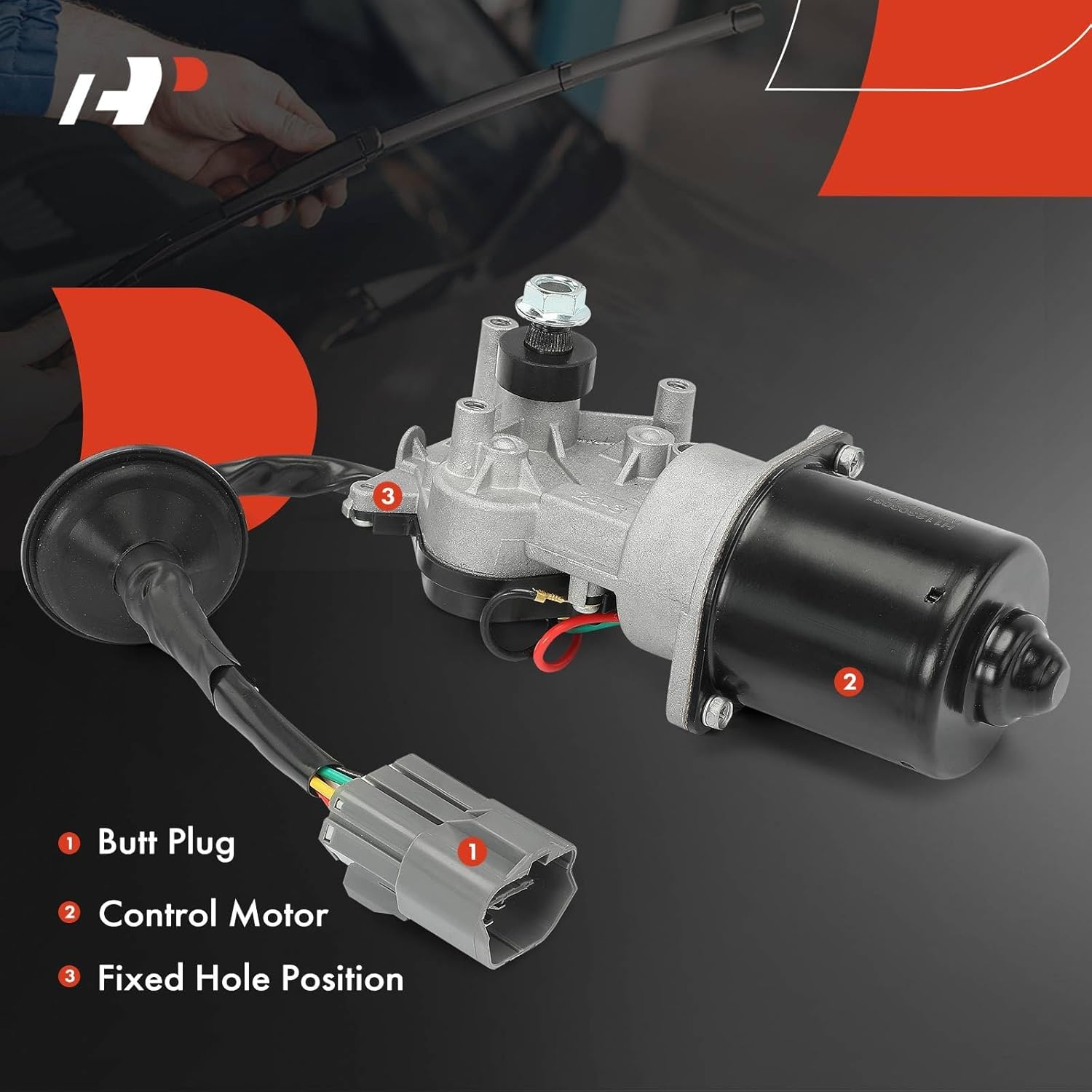 A-Premium Front Windshield Wiper Motor Compatible with Acura CL 1997-1999 Coupe, TL 1995-1998 Sedan & Accord 1994-1997 Coupe/Sedan/Wagon, 5-Pin, Replace# 76505-SW5-A01