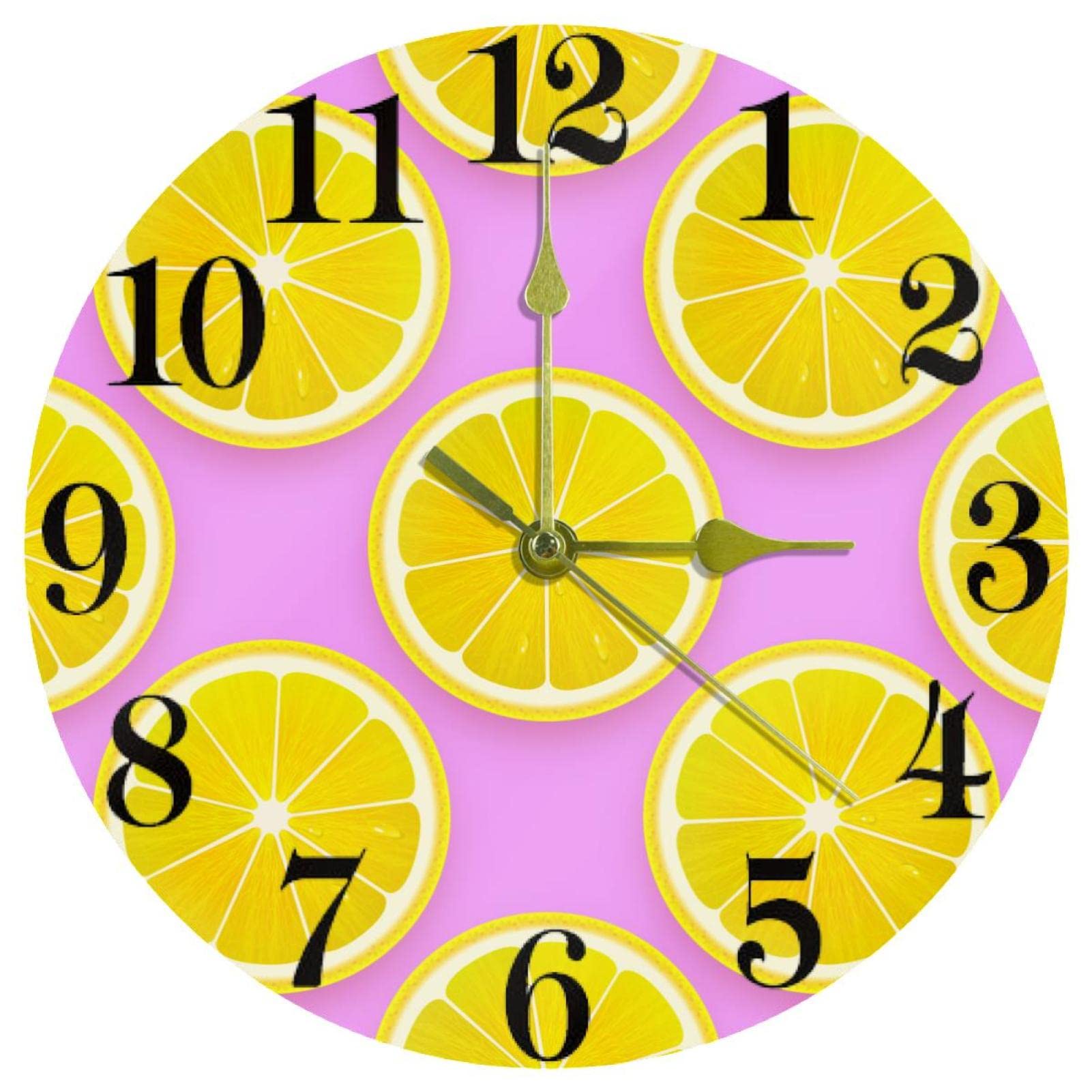 Horloge de cuisine motif citron décorative et fonctionnelle