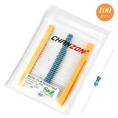 Vista 615 de Chanzon 100pcs 1/4W (0.25W) 33K Ω ohmios Resistencia fija de película metálica 0.01 ±1% Tolerancia 33KR MF Resistencias de orificio pasante