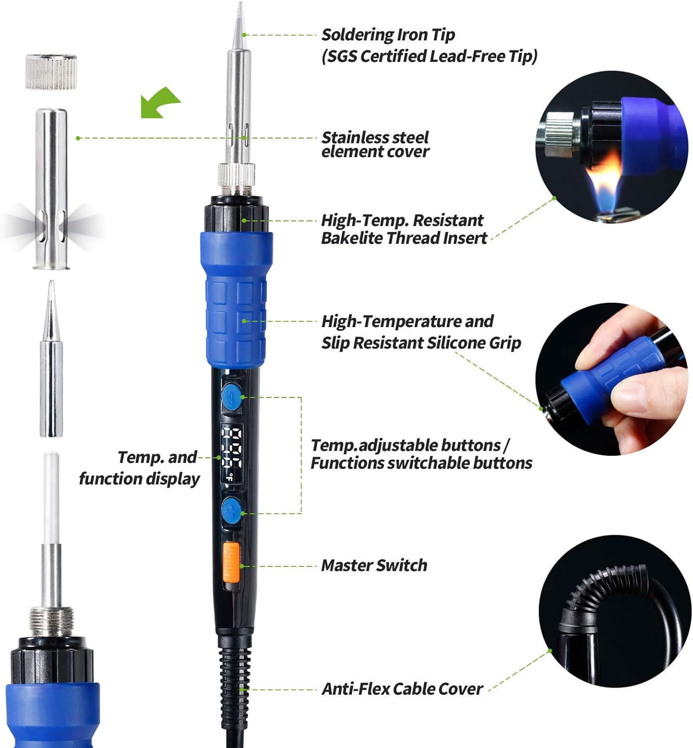 Suреr Bіg Clеаrаnсе! YIHUA 8858-I & 928D Portable Hot Air Gun and 65W Controllable and Accurate Temperature Soldering Iron with LED Digital Display, Sleep Function, Digital Temp. Correction Function, Desoldering and Solde