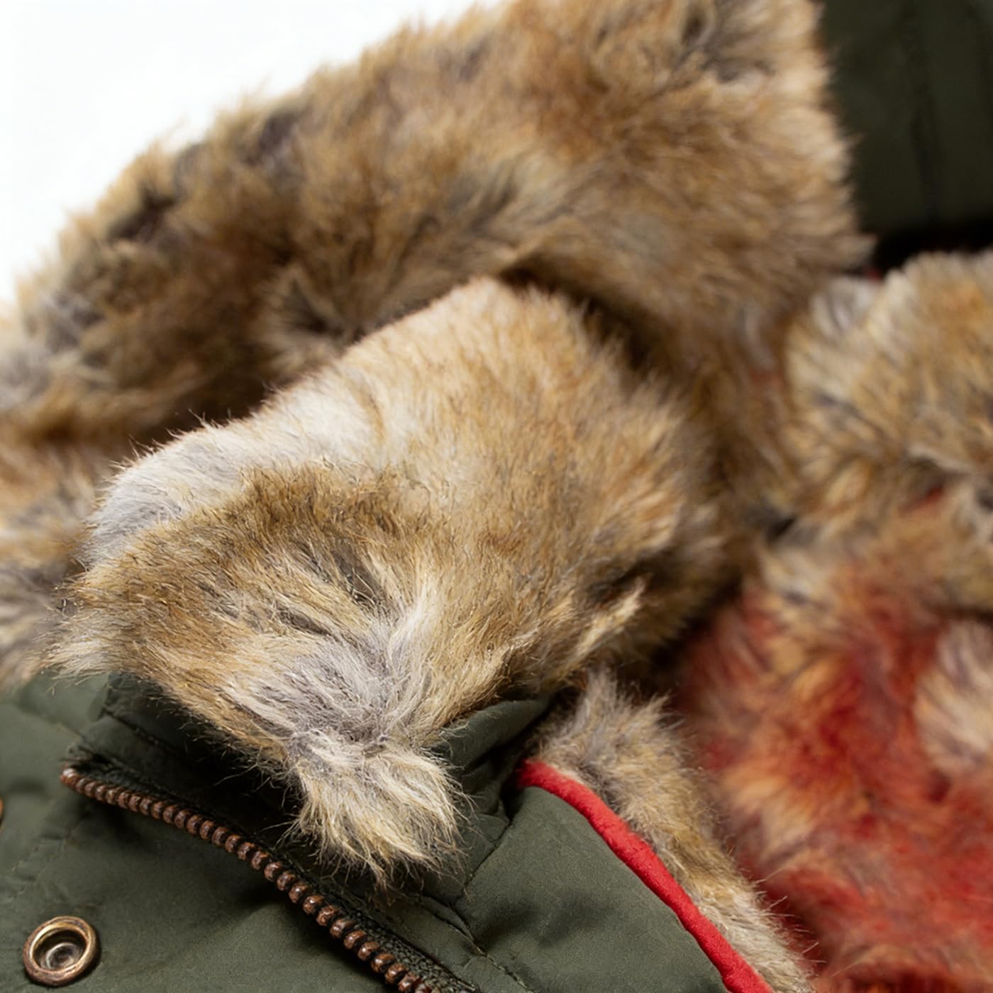 Manteau d'hiver pour femme - Veste matelassée chaude doublée avec capuche en fourrure synthétique, veste d'hiver cintrée avec fermeture éclair, long manteau à capuche pour femme, pour le