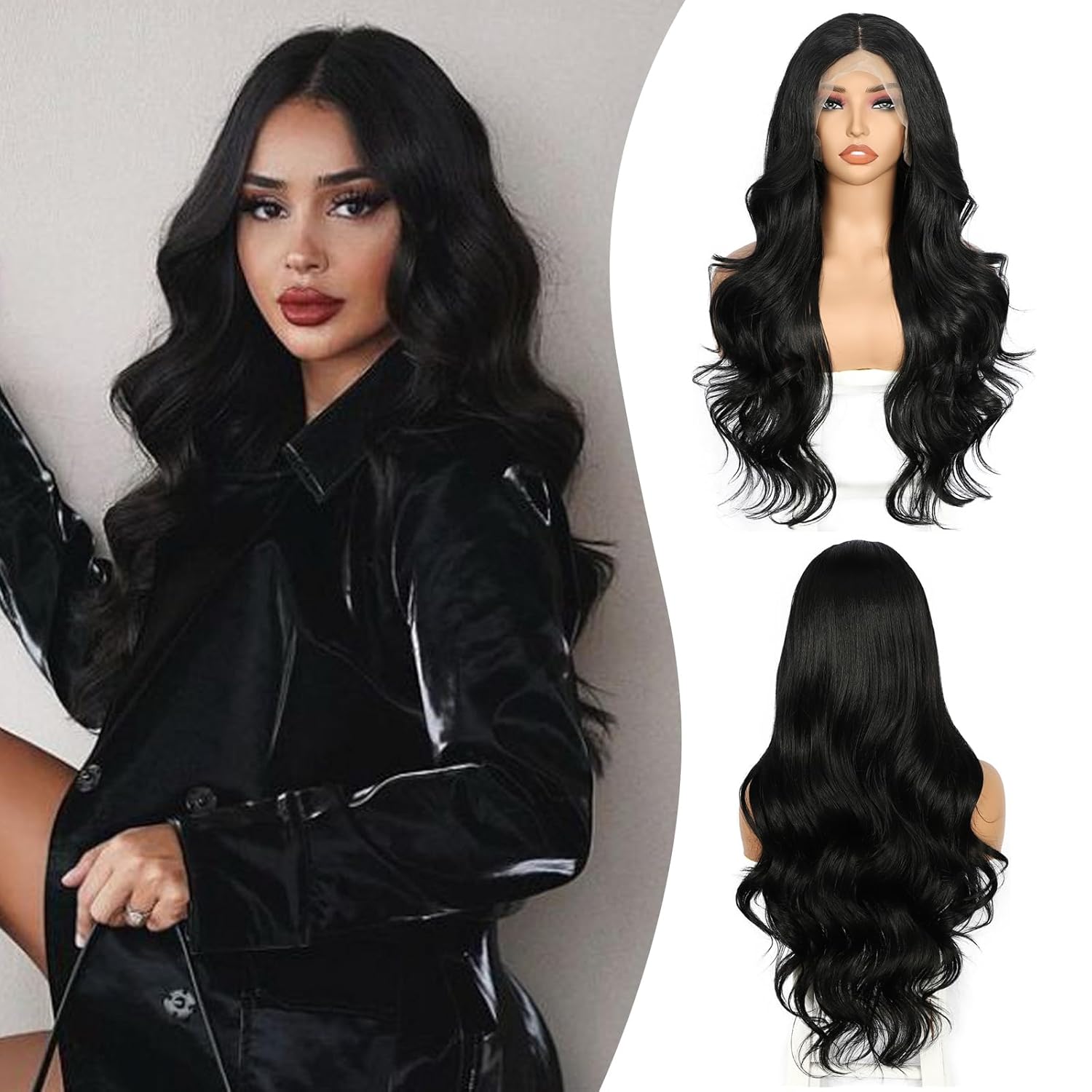 Sapphirewigs fekete csipke paróka előnézet