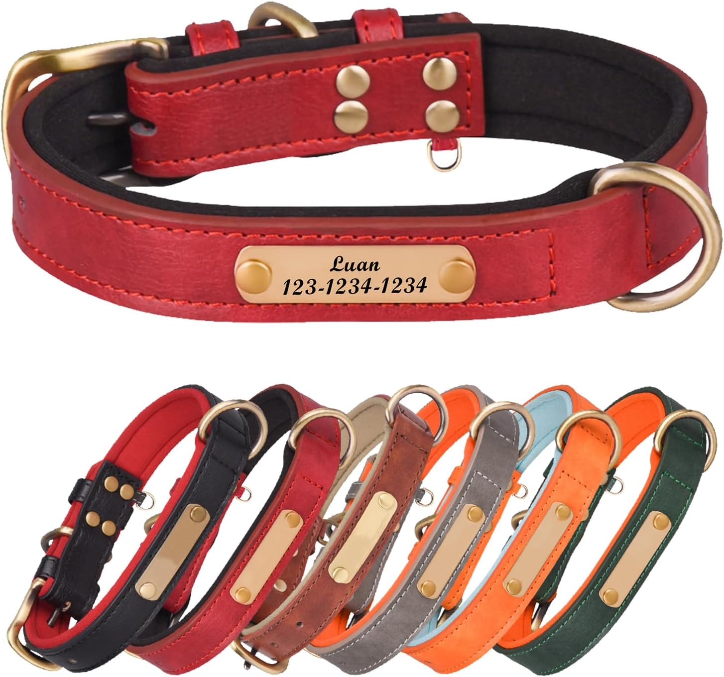 Customized Neoprene & PU Leather Dog Collars Soft