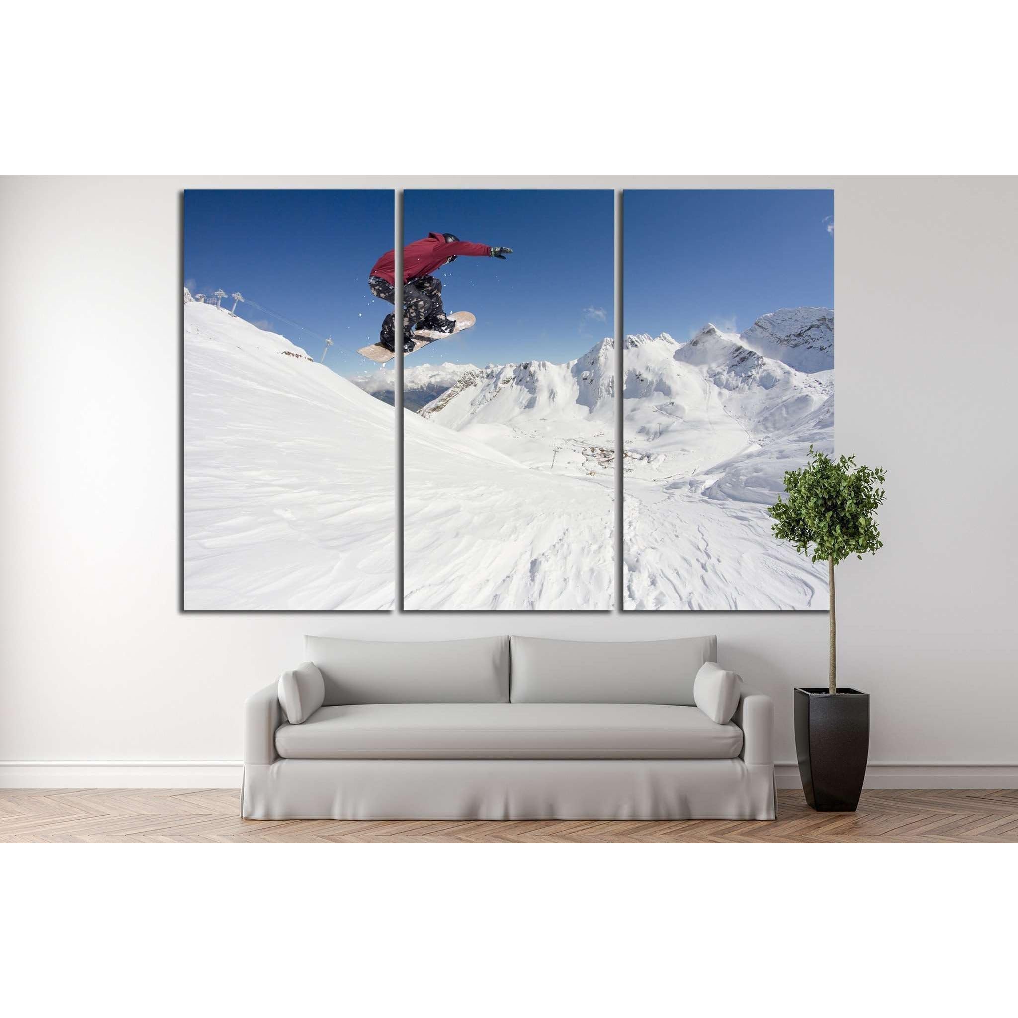 Snowboarder Fly №180 Tableau Grand Format ZELLART