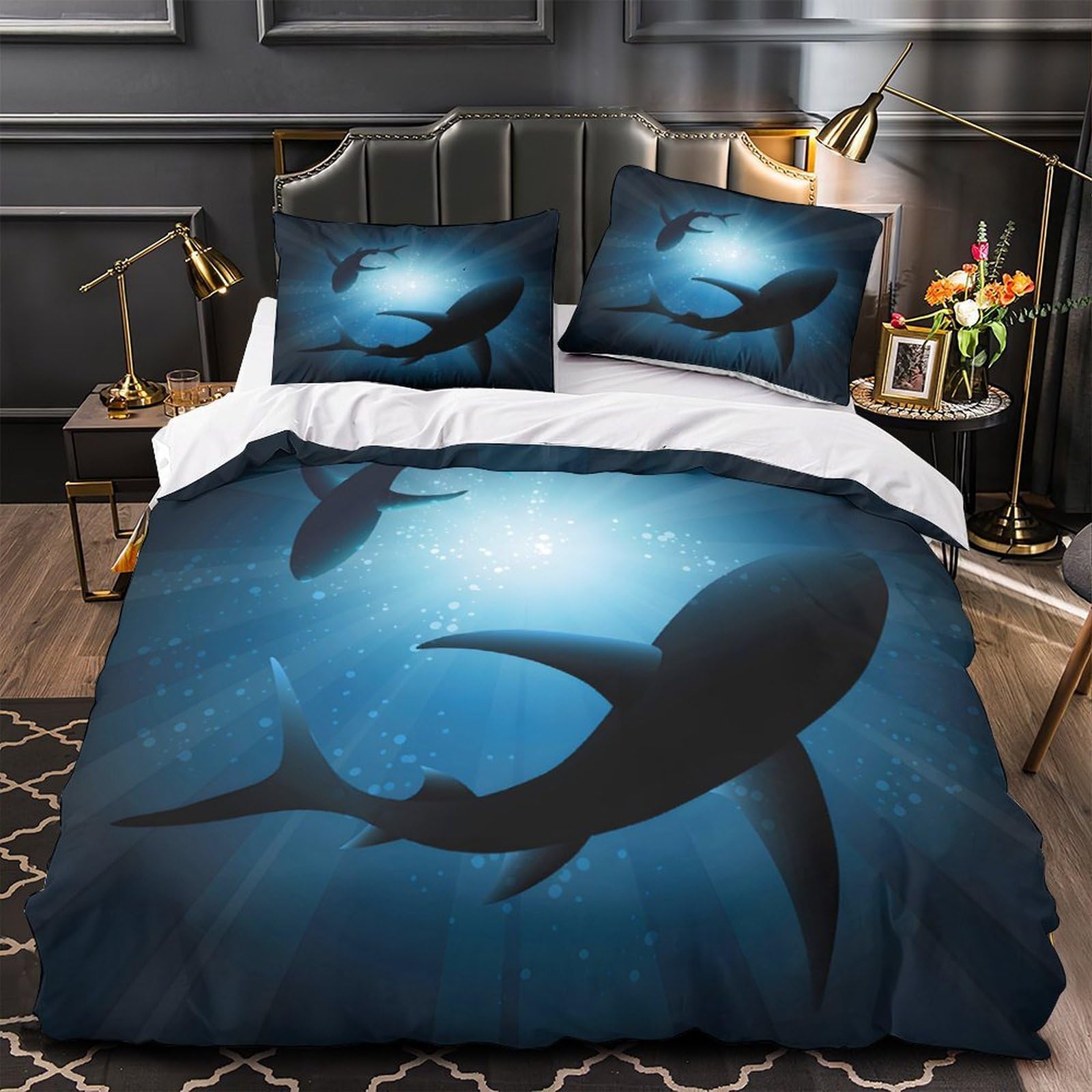 Parure de lit microfibres requin pour relooker une chambre d'ado