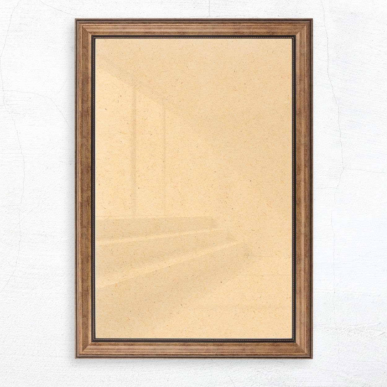 N°67 Barock Bilderrahmen 50x70 cm Bildmaß, Braun, Massivholz | breite Echtholz-Profilleiste, Acrylglas glasklar & bruchsicher, Vintage-Stil, HDF-Rückwand, Metallaufhänger, handgefertigt