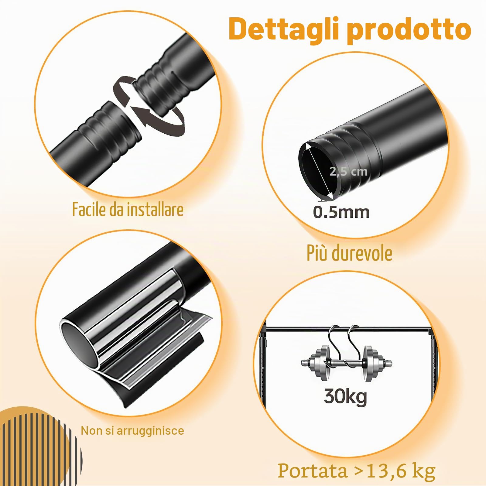 separè per interni, Regolabile asta per tende da pavimento, Separe Divisorio Interno, 122-305 cm * 71-180 cm, Bastoni per tende divisori senza tenda, per soggiorno e camera da letto - nero