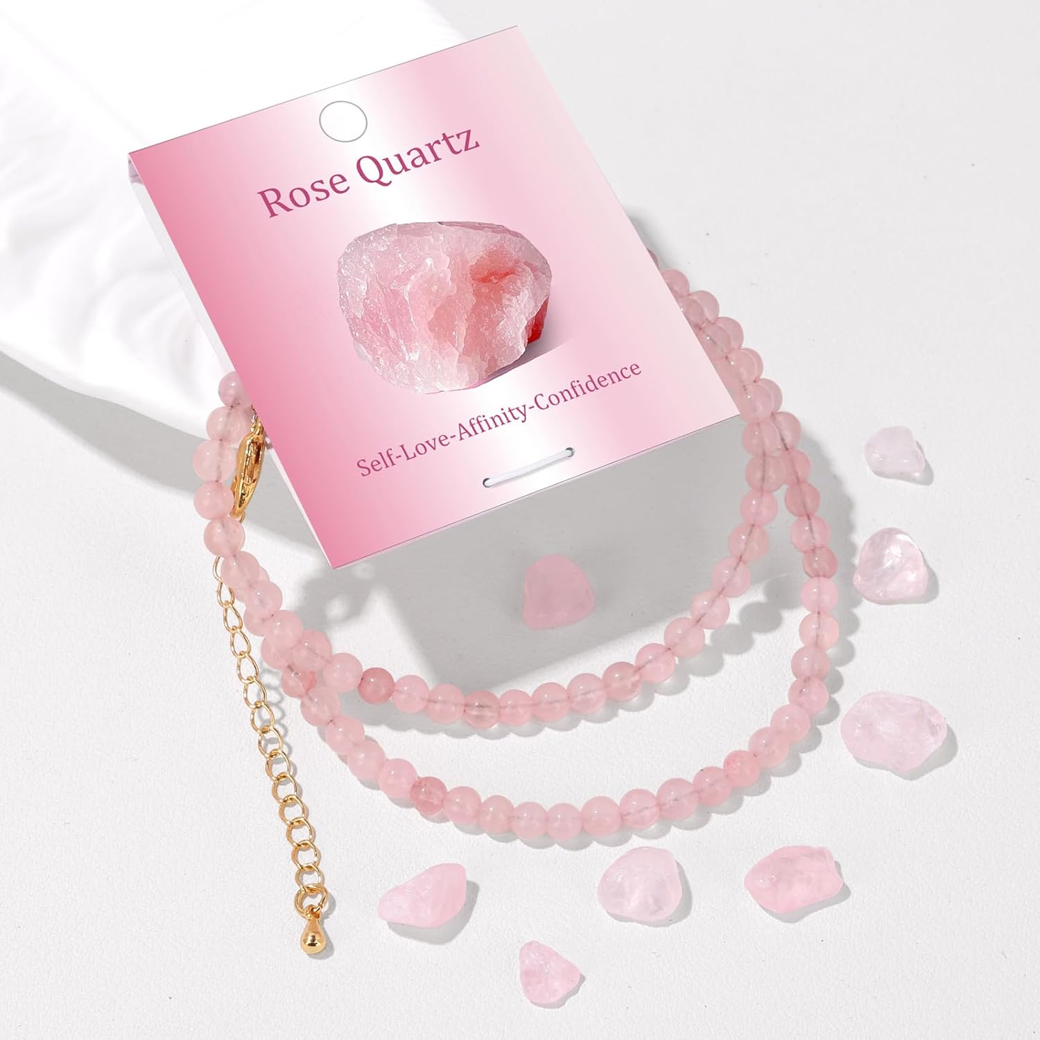 Crystal Choker Necklaces for Women,4mm Handmade Natural Stone Choker Beaded Necklace Healing Crystal Necklace Gemstone Bead Necklaces for Women - Image 5