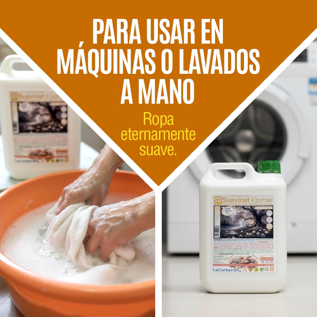 SuaviNet Eterno | Suavizante Ropa Concentrado 5L | Pack de 3 | Concentrado Extra Perfumado · Productos Limpieza para Prendas · Suave y Aromática · Uso Profesional