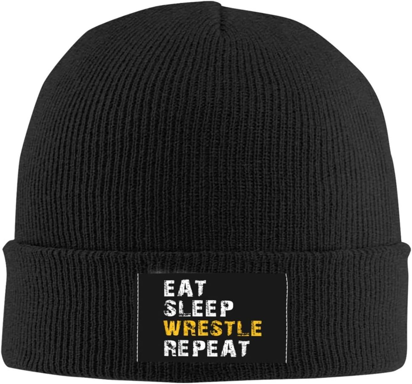 Eat Sleep Wrestle Repeat Wrestling,Warm and Cozy Winter Beanie Hat Perfect for Cold Weather Outdoor Activities - Image 2
