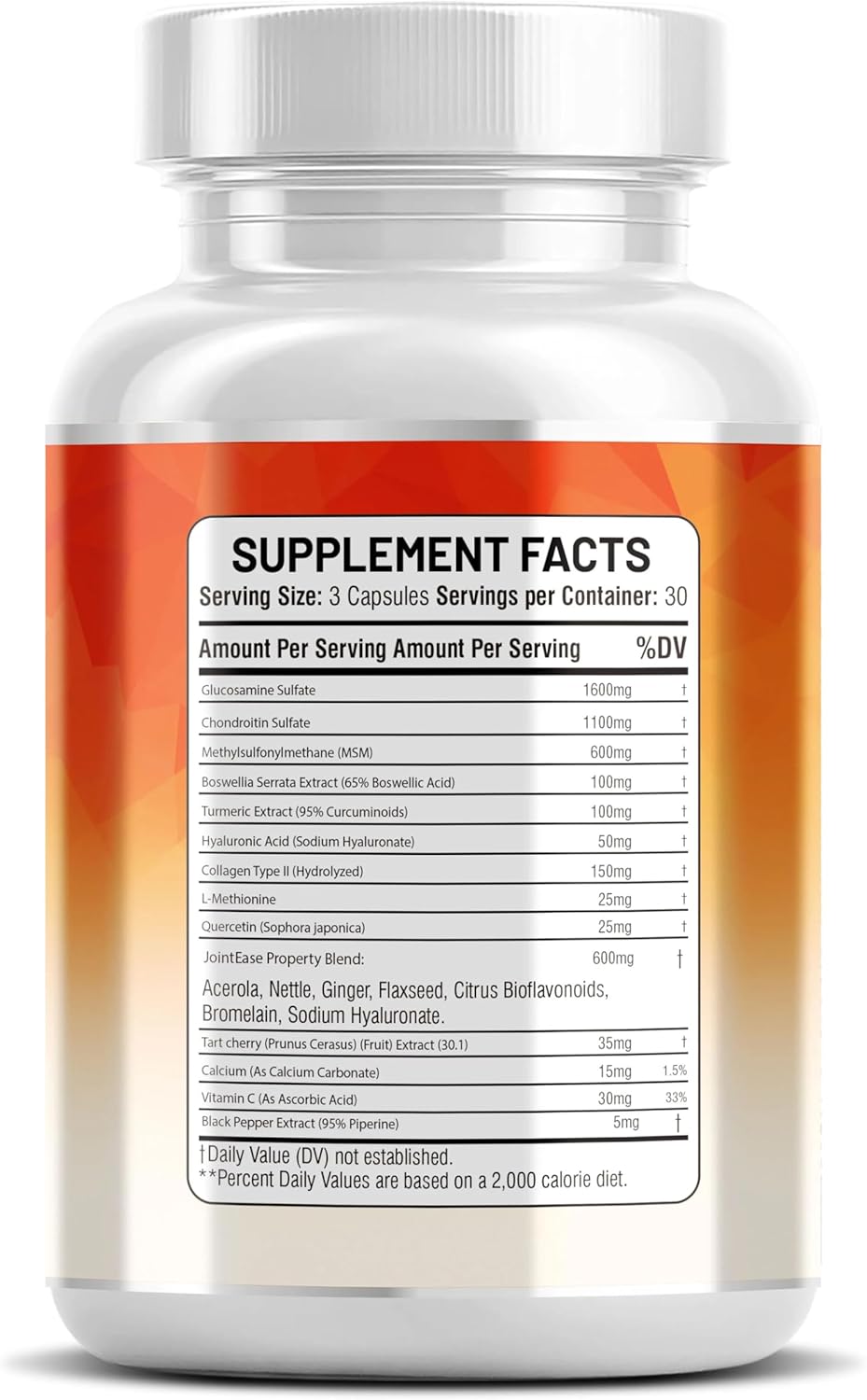 Glucosamine Chondroitin MSM Supplement – with Hyaluronic Acid, Collagen, Boswellia, Turmeric, Quercetin & Flaxseed – Joint Support Complex for Mobility & Flexibility for Men & Women – 90 ct - Image 7