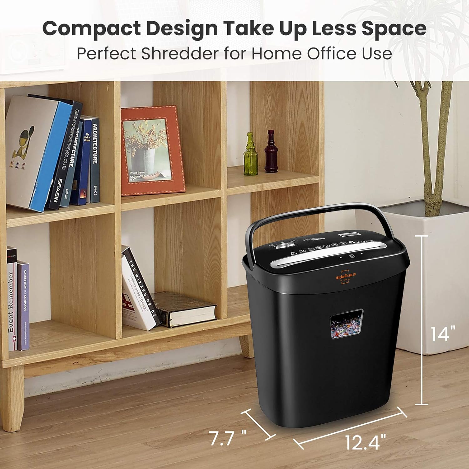 Paper Shredder,VidaTeco 8-Sheet Cross-Cut Shredder with US Patented Cutter,Also Shreds Card/Staple/Clip,Paper Shredder for Home Office,Durable&Fast with Jam Proof System,3.9-Gallon Basket (ETL) : Office Products