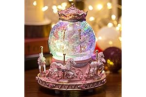 LOVE FOR YOU Little Girl Musical Carousel Horse Unicorn Color Lights Snow Globes Gifts