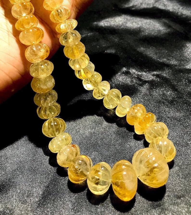 Citrine naturelle haut de gamme en perles facettées 9x14mm pour bijoux précieux