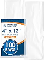 Vista 8 de Spartan Industrial - Bolsas de plástico planas de extremo abierto de 4" x 16" (100 unidades) de 2 mil - Bolsas de polietileno transparente