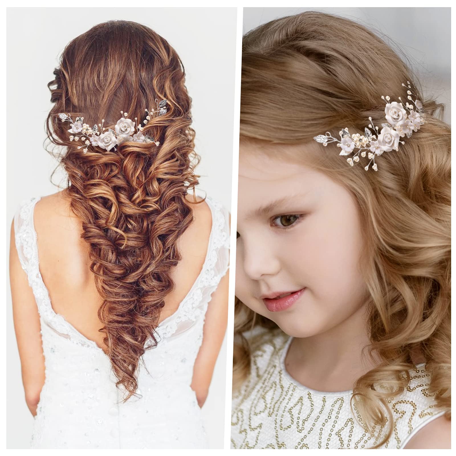 Silberfarbenes Blumen Stirnband Mit Kristallperlen – Haarschmuck Für Hochzeit, Braut & Fest