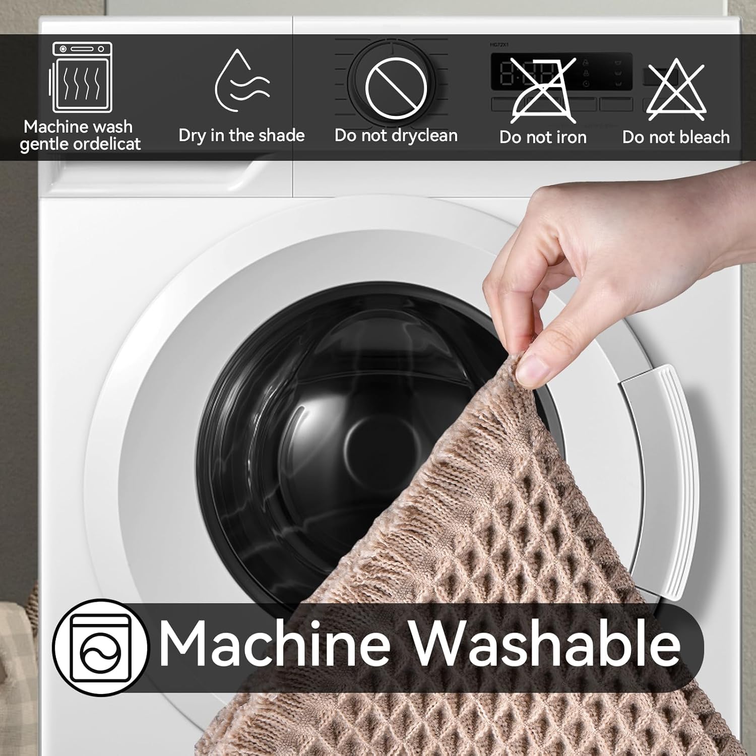 SUMLANS Waffle Bath Mat, Super Absorbent Bathroom Rugs Whit Non Slip Rubber Backing, Ultra Soft Machine Washable Bathroom Floor Mats with Tassels (Brown, 24" x 36")