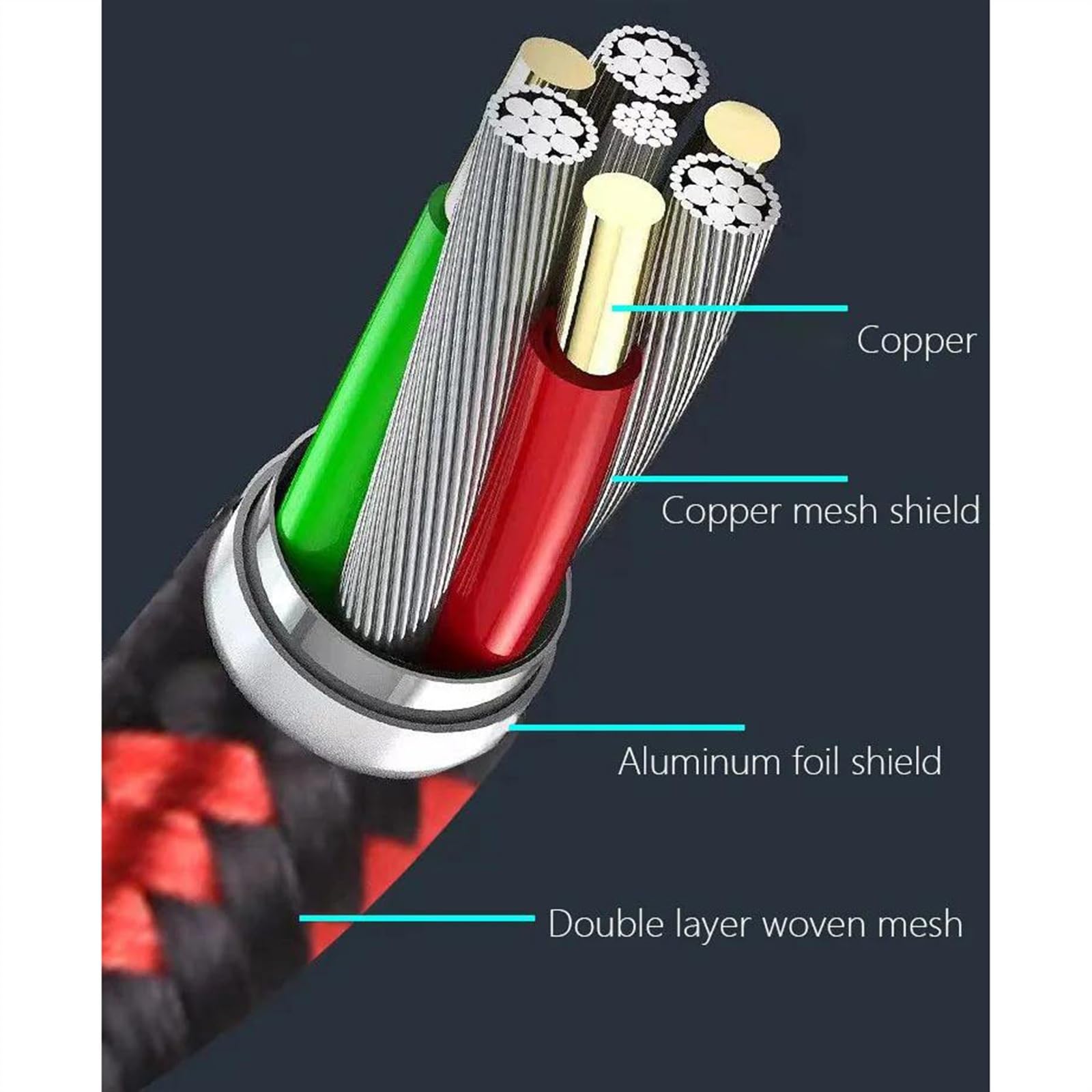 Cavo Jack Da 1/4 Ad Angolo Retto Da 6,35 Mm Cavo Intrecciato Maschio-maschio Per Tastiera Chitarra Basso Cavo Audio per Strumento Chitarra (Color : 2 m)