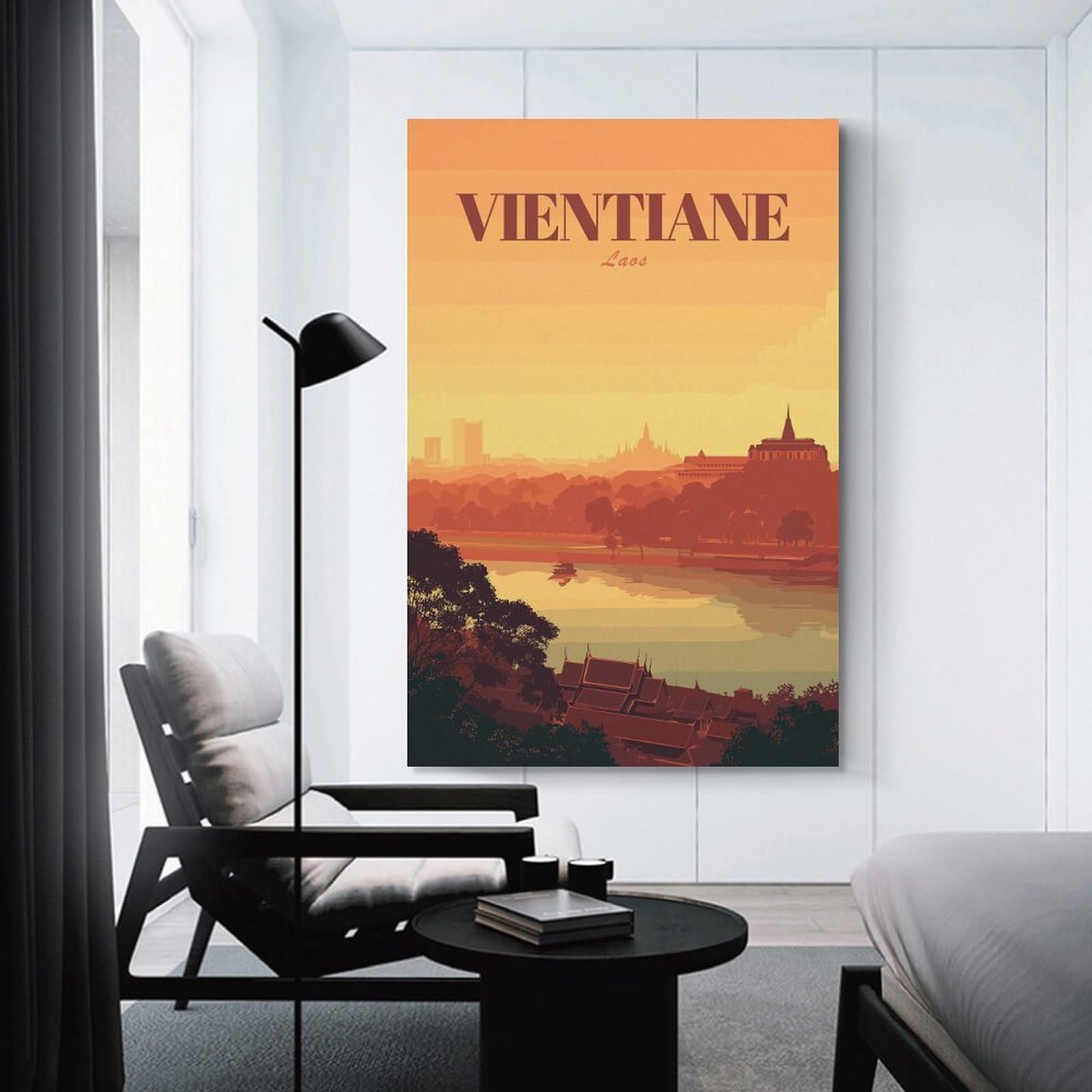 Junmoney Vientiane, Laos Travel (2) Wall Art Print 20x30inch(50x75cm), for Hallway, Entryway Or Landing, Wall Decor to Refresh Empty Corners, for Cosy Room Updates