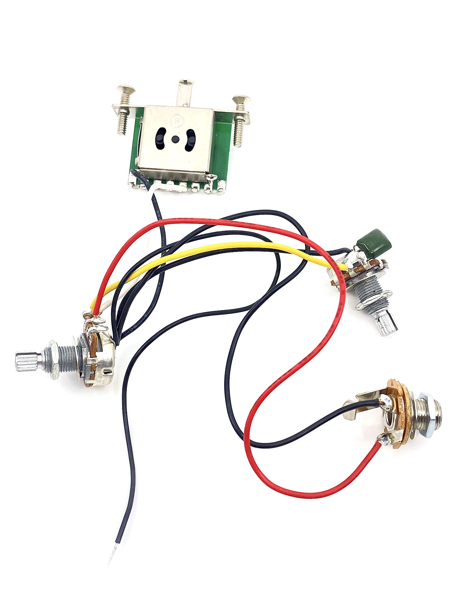 Arnés de cableado para Telecaster - 1 volumen, 1 tono, interruptor de palanca de 3 vías y conector para guitarras Tele