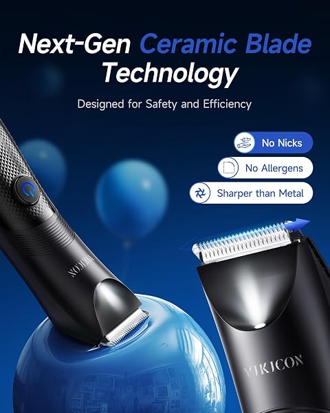 Manscape Body Trimmer Men, Painless Pubic & Balls Trimmer Men, Body Shavers w/Ceramic Blade&LED Light, IPX7 Waterproof Electric Razor, Male Grooming Kit USB-C Rechargeable, Gifts for Husband - 3